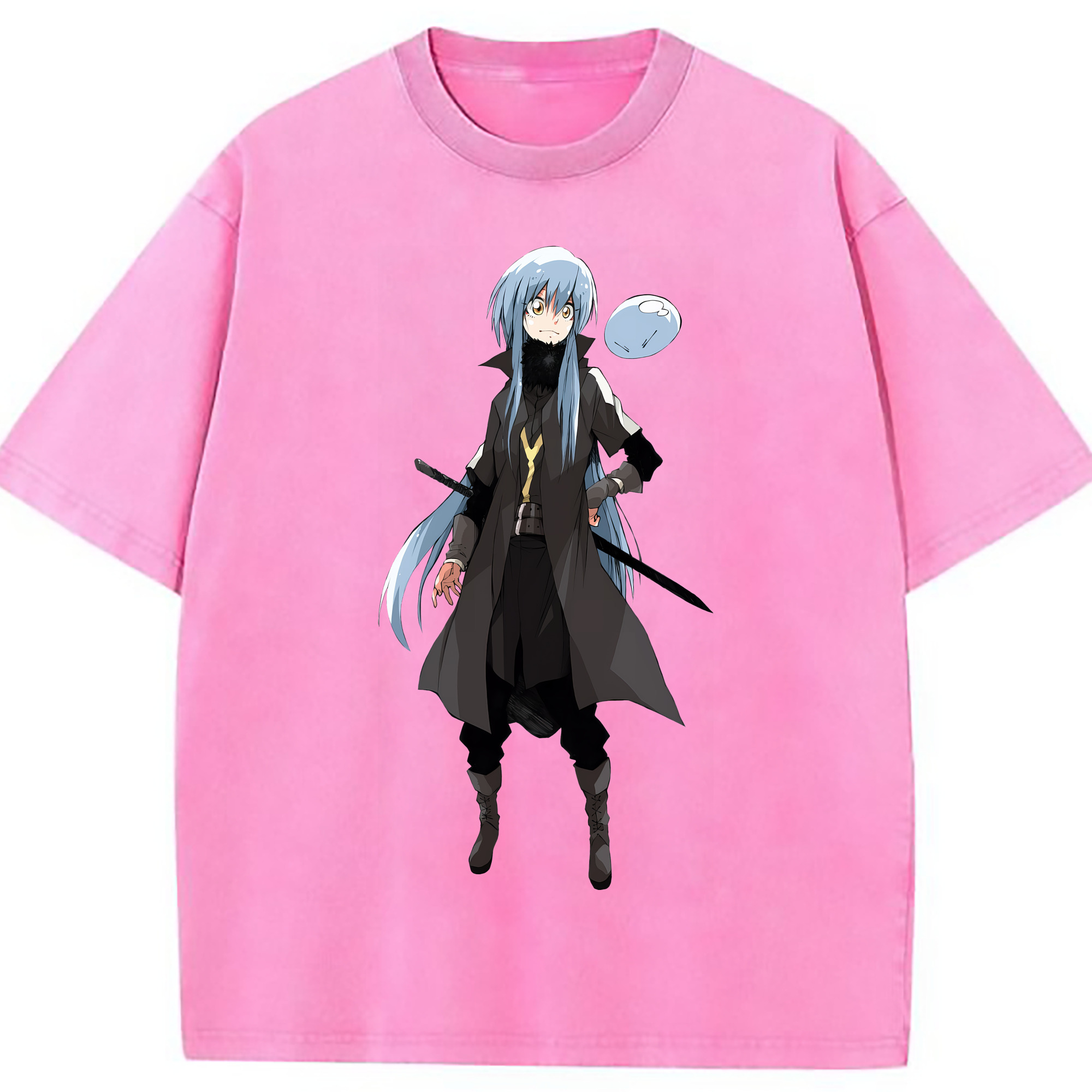 （画像用） 転スラ Regarding Reincarnated to Slime 綿100% ヴィンテージ風 半袖Tシャツ（フロントプリント）